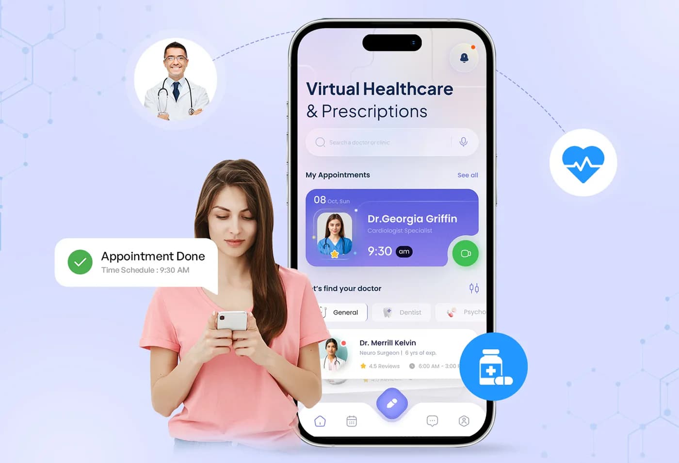 Healthcare UI/UX design example