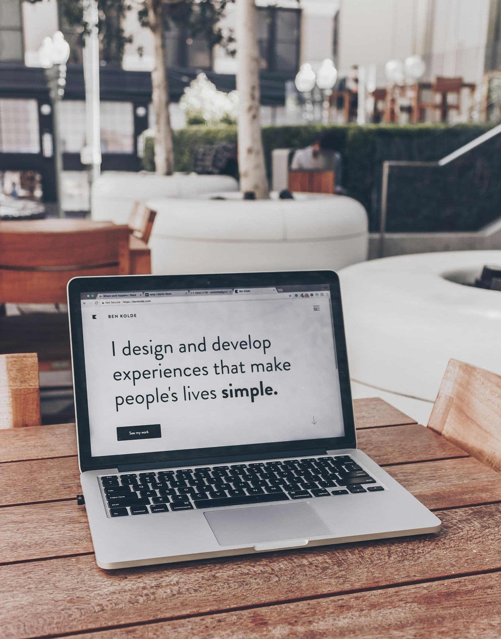 A landing page open on a laptop