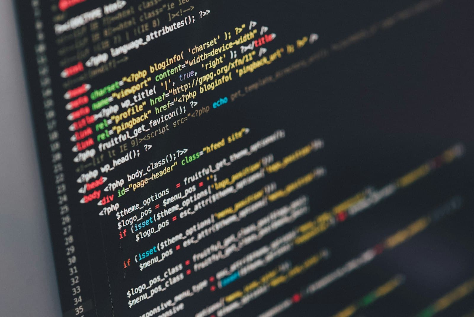 Custom code on a dark editor screen