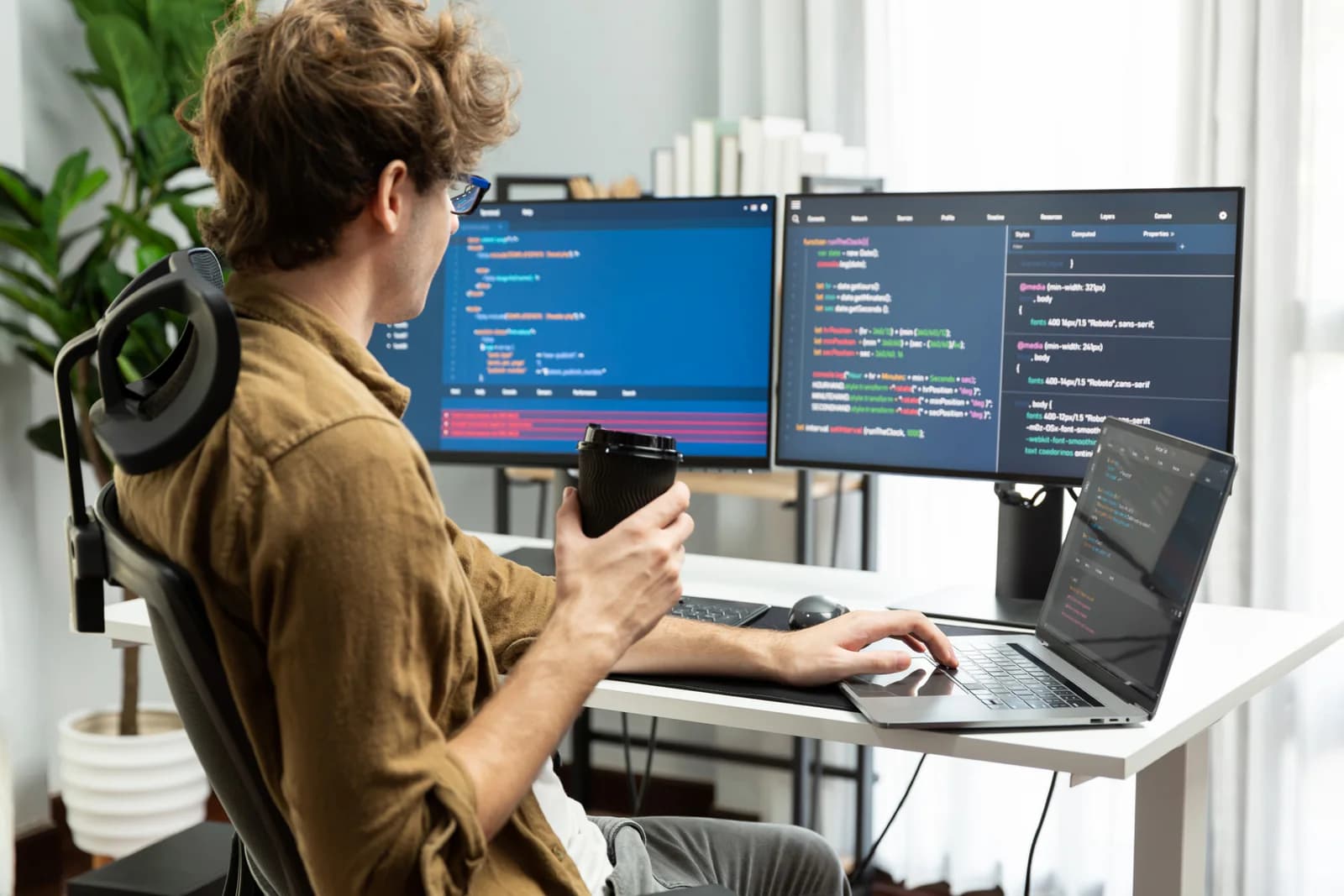 Developer working on a website build